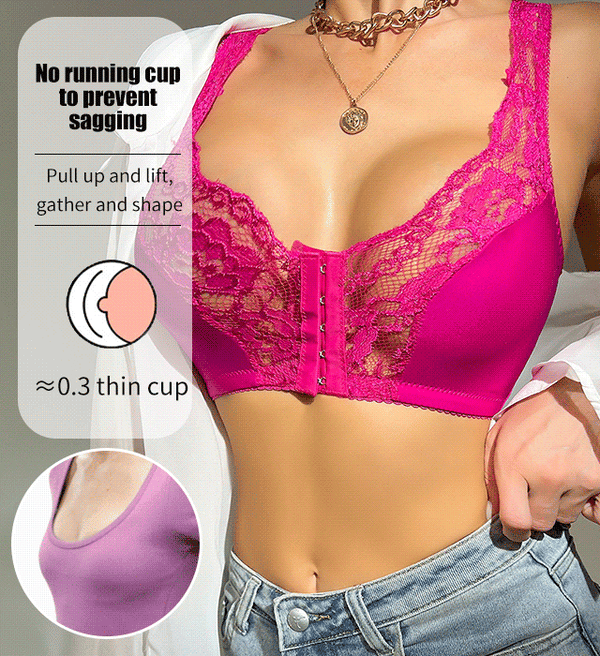🔥 French lace front button bra