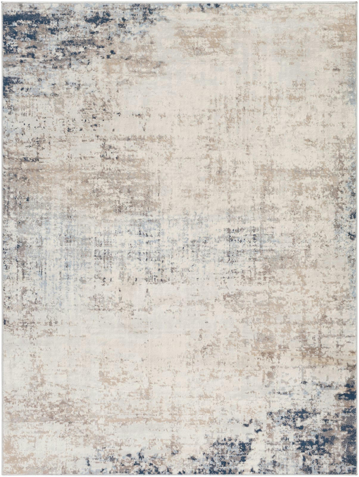 ALIX - Tapis Abstrait Moderne Ivoire/Gris/Bleu 200x275