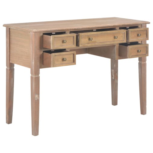 NNEVL Writing Desk Brown 109.5x45x77.5 cm Wood