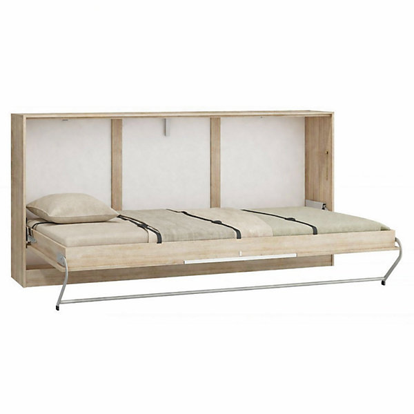 Armoire Lit escamotable Horizontal 90x200 cm Sonoma Blanc Lit Mural Roddy