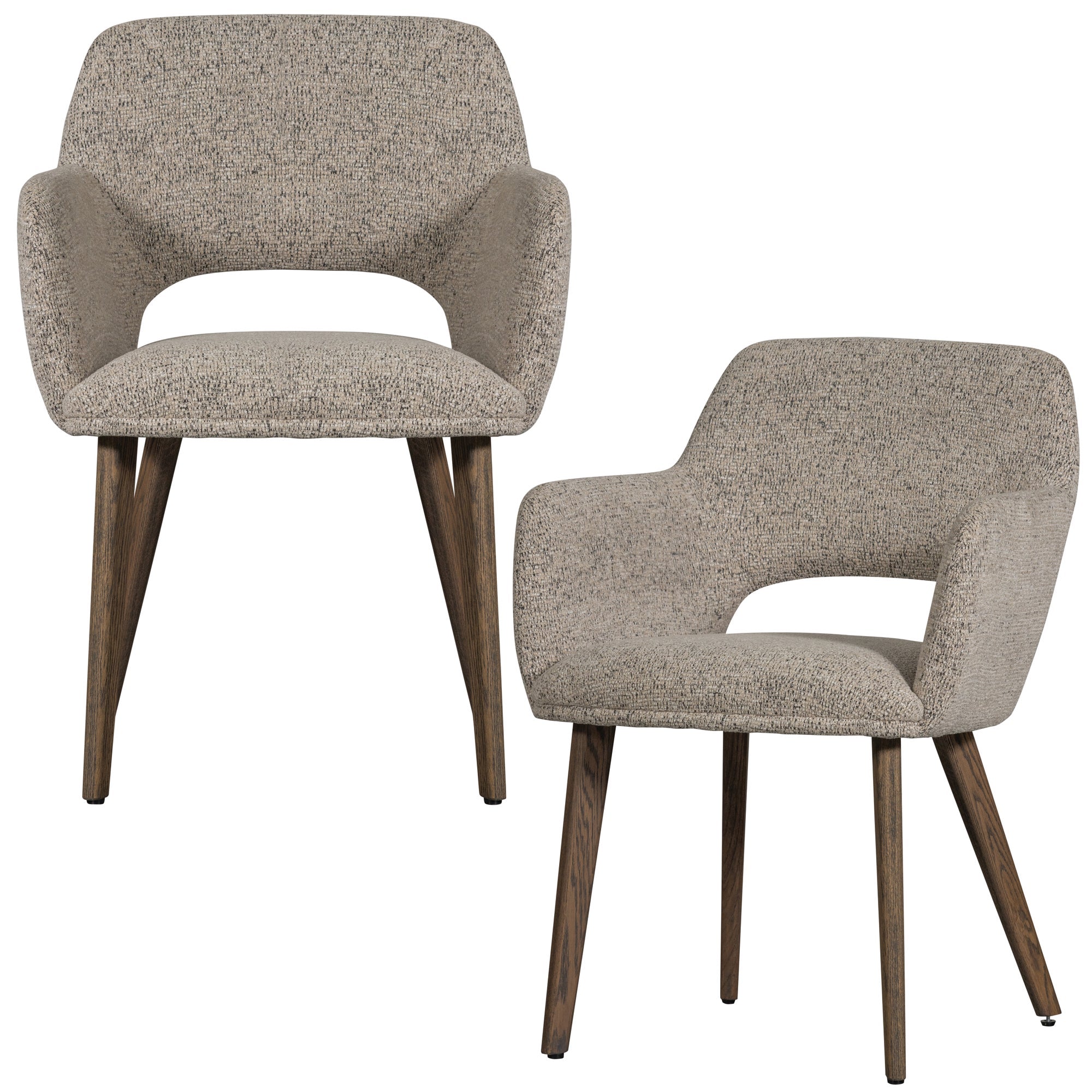 WOOOD eetkamerstoelen houten bruinen poot Murat - Naturel - Set van 2