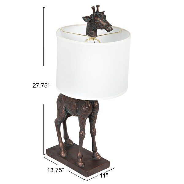 Giraffe Table Lamp with Linen Shade - 13.8"L x 11.0"W x 27.8"H
