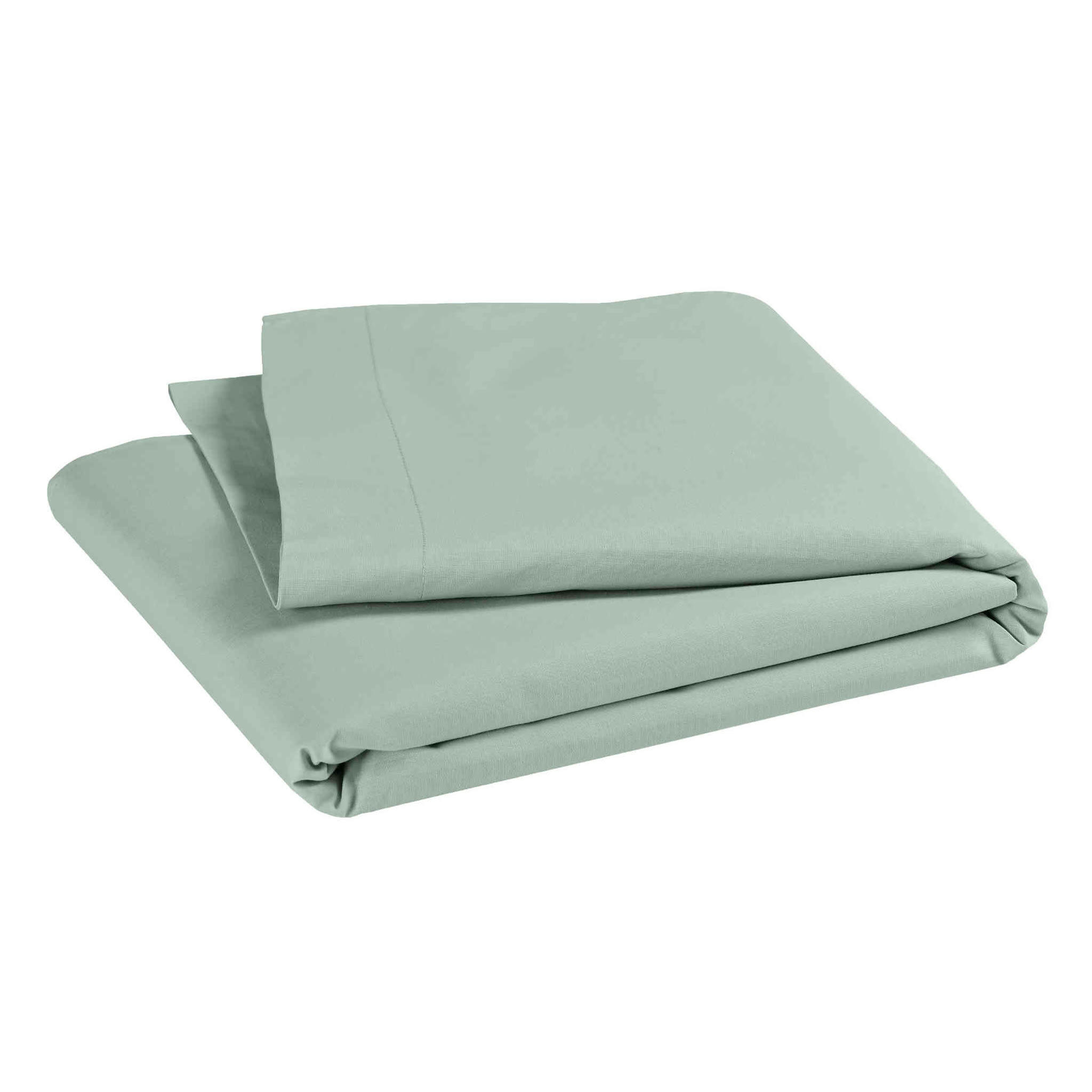 - Drap plat coton bio 118x180 céladon