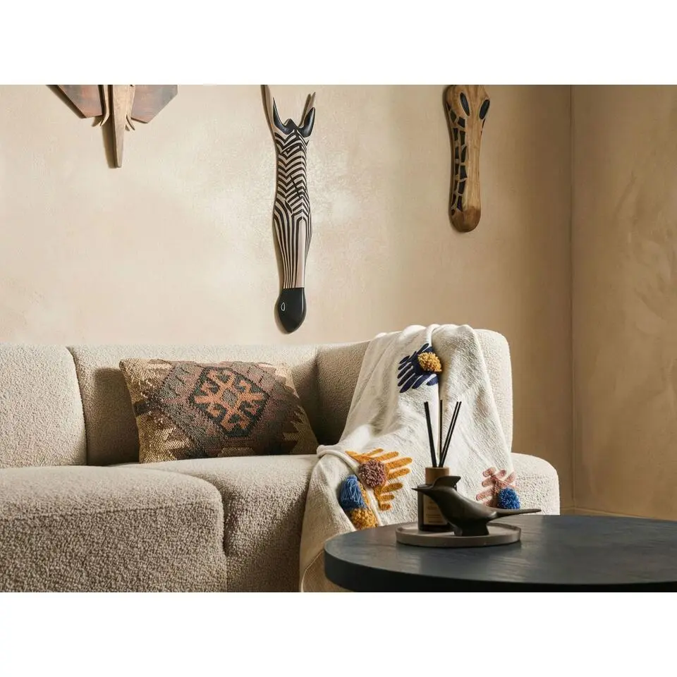 GBOKO - Wanddecoratie - Zwart/Wit - Mangohout