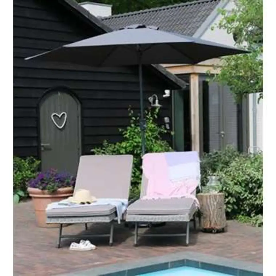 PimXL Luxe 6-ribs Parasol - &Oslash;300cm - Antraciet