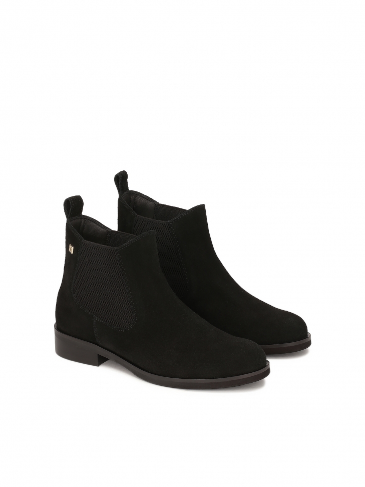 Black suede Chelsea boots