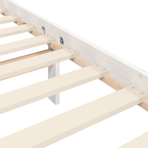 NNEVL Bed Frame with Headboard White 137x187 cm Double Solid Wood