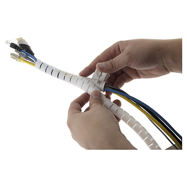 Gaine range câble diamètre 20mm 1,5m - Blanc - Zenitech