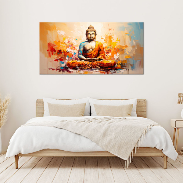 Obraz na płótnie do salonu sypialni, Budda Medytacja Abstrakcja 80x40