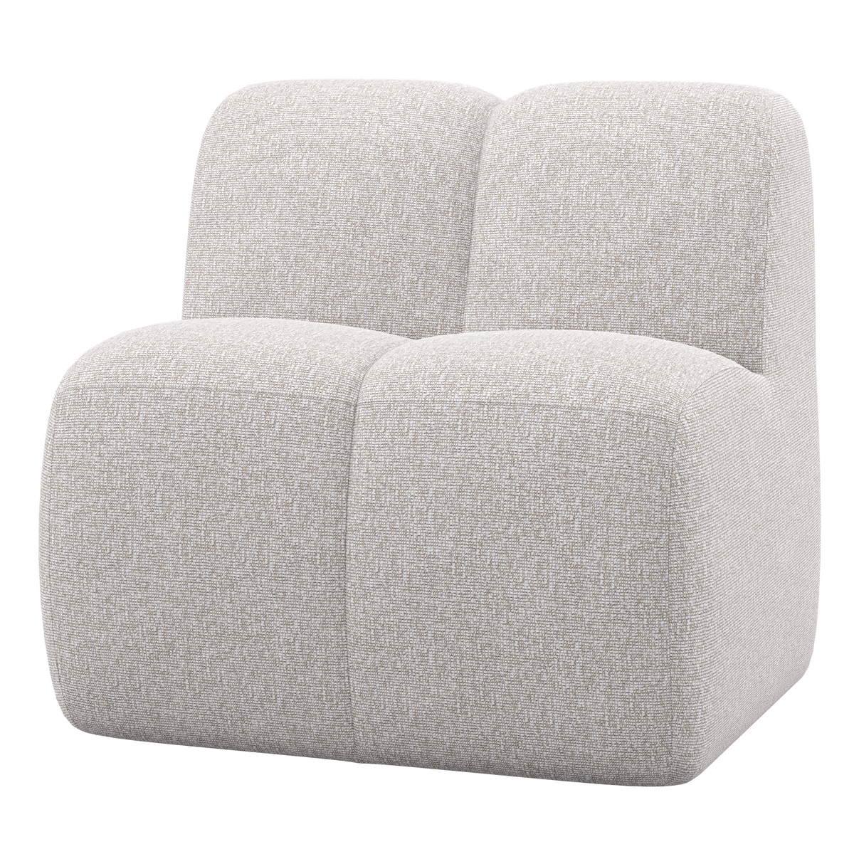 WOOOD eetbankje 84 cm met rugleuning Mojo - Bouclé - Ecru Melange - 83x84x73 cm