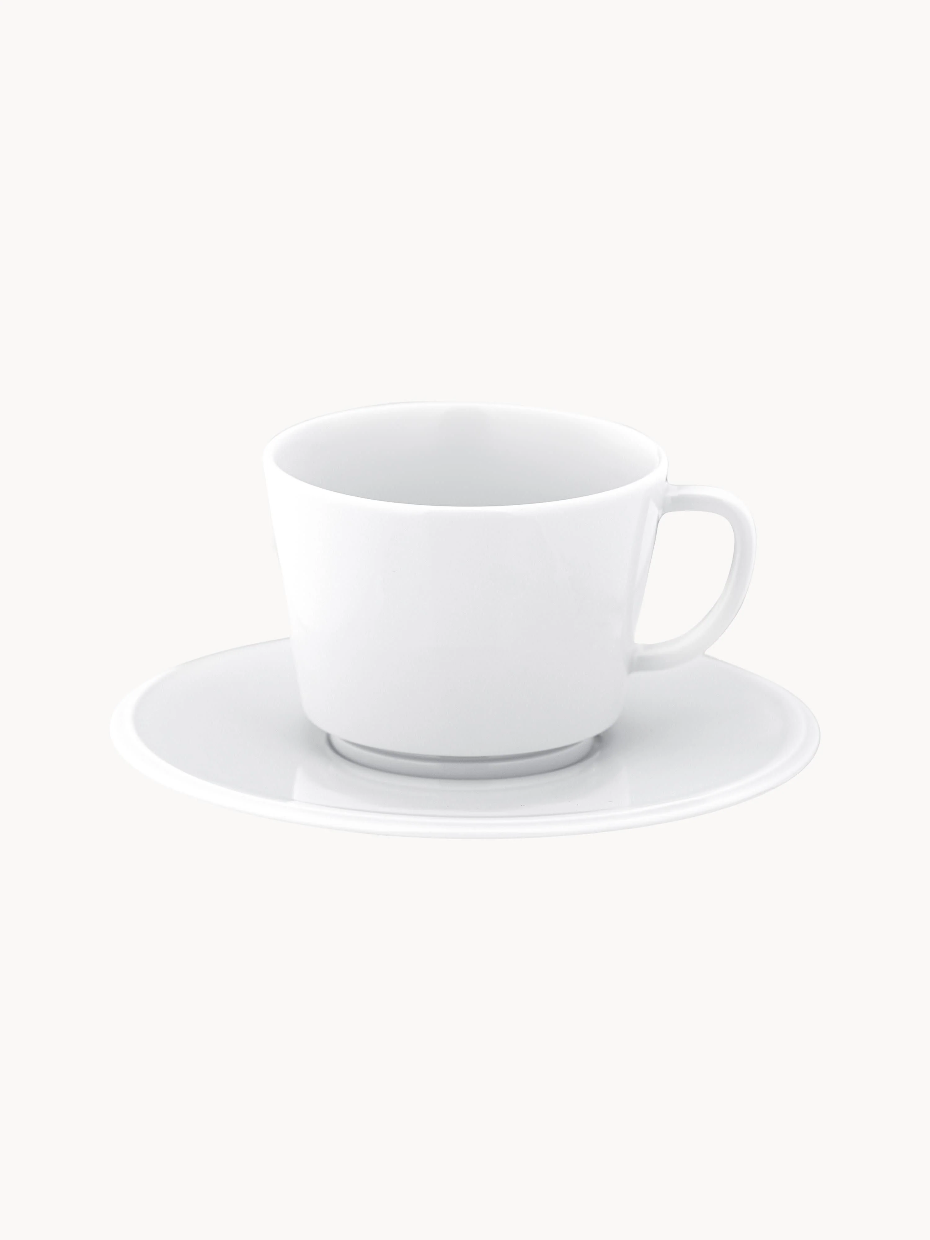 Handgefertigte XS Porzellan-Kaffeetassen Vitruv mit Untertassen, 2er-Set