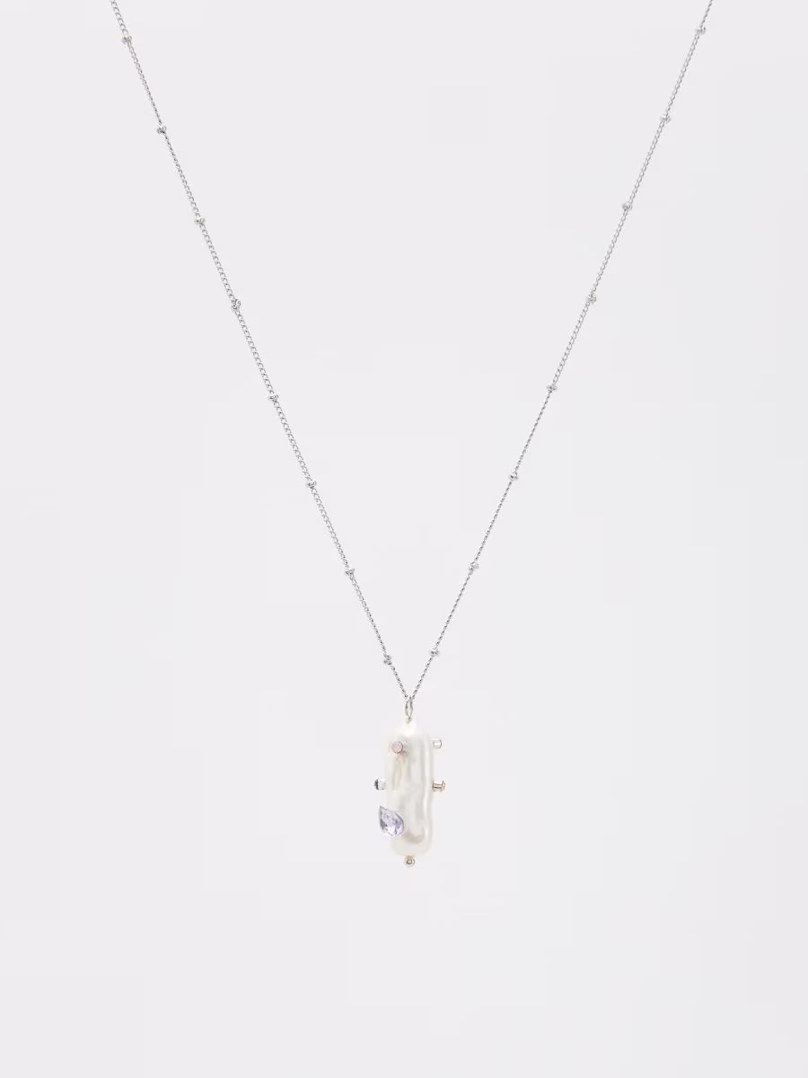 Necklace With Natural Pearl Pendant