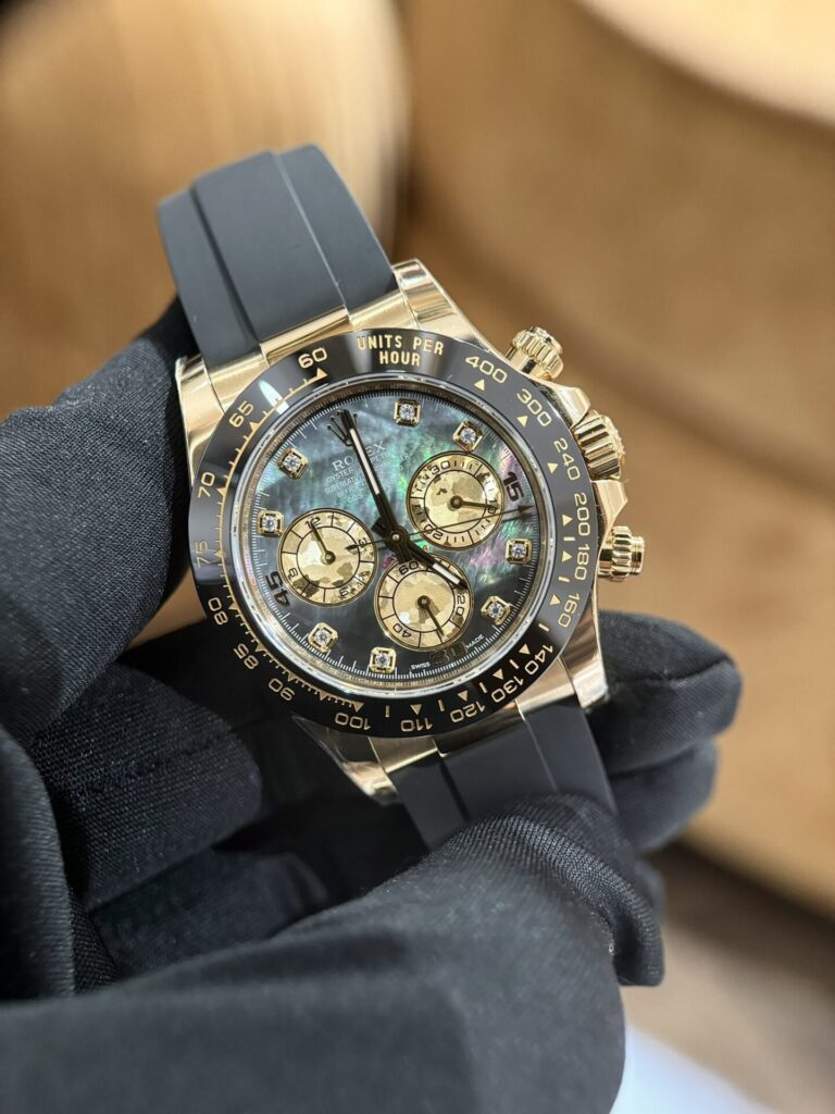 Rolex Daytona YG Plated Dark MOP Dial With Diamonds 40mm Oyster Super Clone