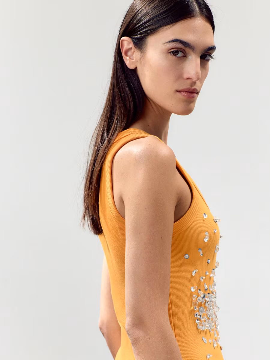 Dress With Shiny Appliqu&Eacute;S