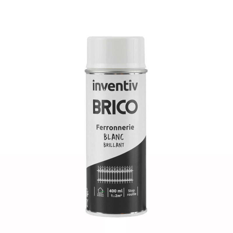 Peinture pour ferronnerie Brico blanc brillant 0,4 L INVENTIV