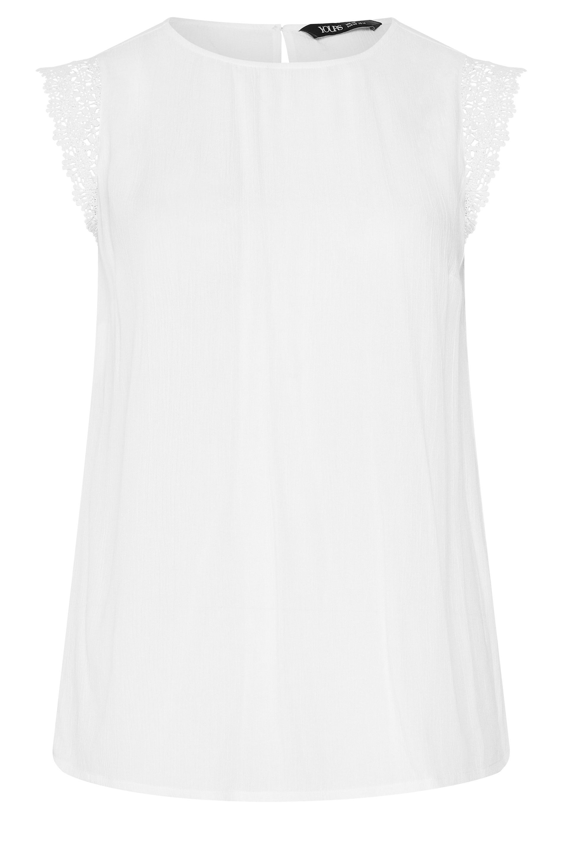 Yours Crochet Trim Crinkle Top