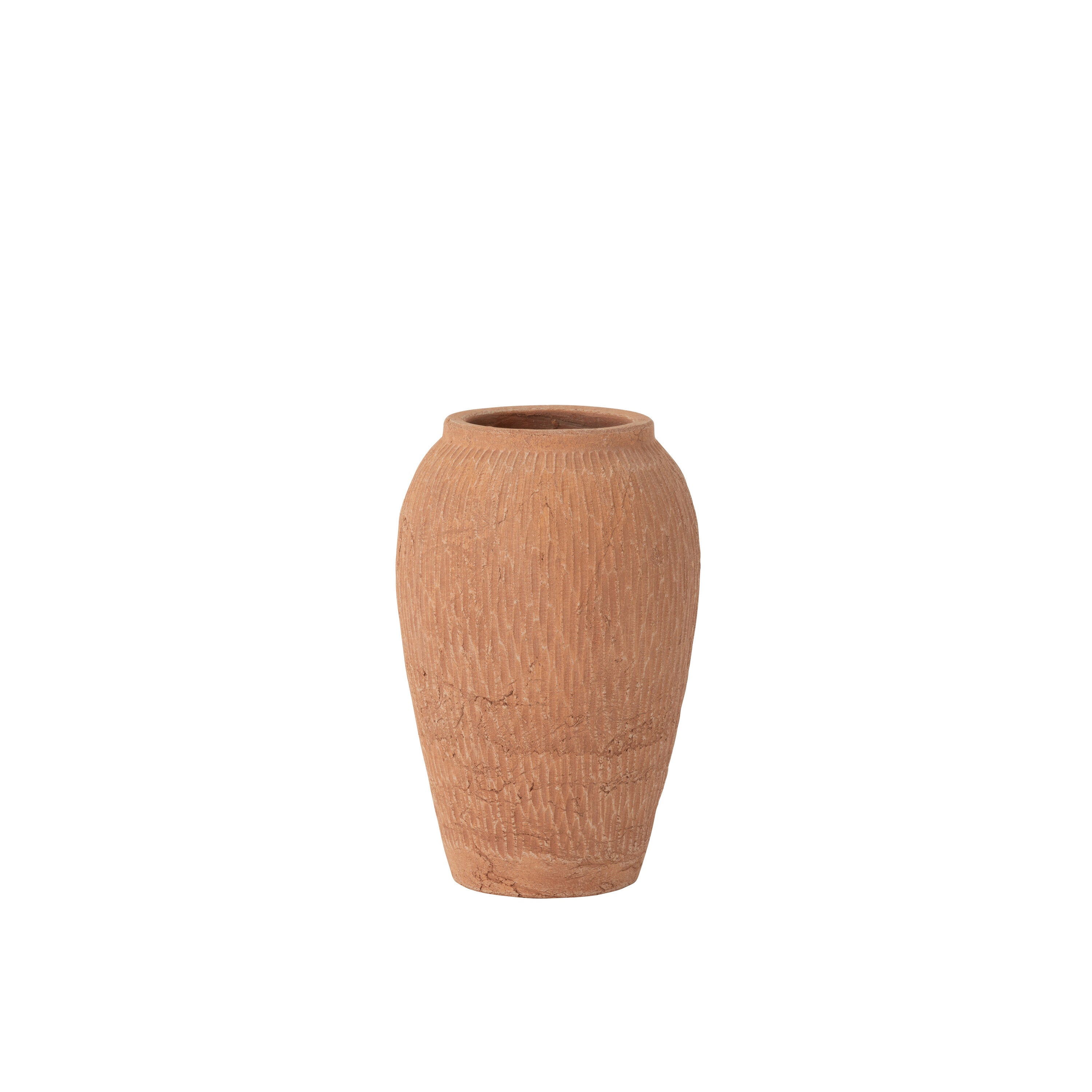 J-Line vaas Kaia Terracotta - keramiek - bruin - small - Ø 16 cm