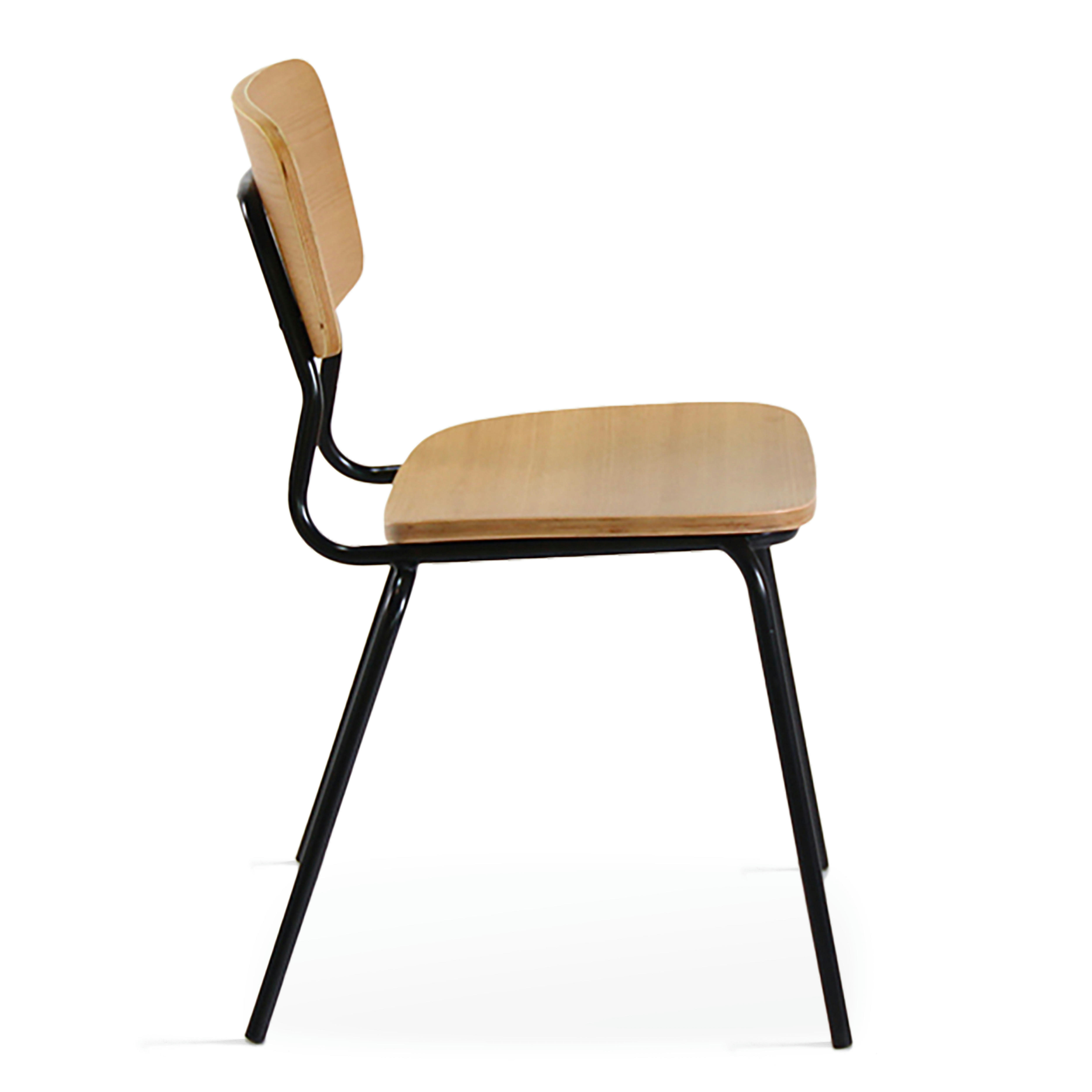 SKOLA - Lot de 2 chaises en bois vintage