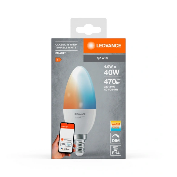 LED-Leuchtmittel »SMART  WiFi Candle Tunable White«, 4,9 W, E14, Einstellbares Weiß