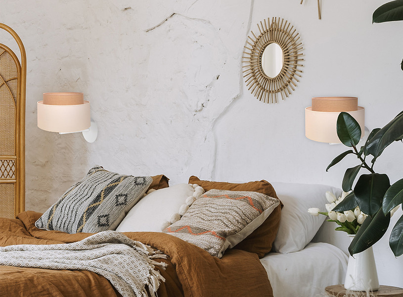 Kinkiety Boho tkaninowy beżowy