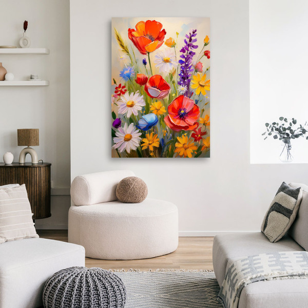 Feeby Obraz na płótnie, Łąka kwiatów Natura 40x60