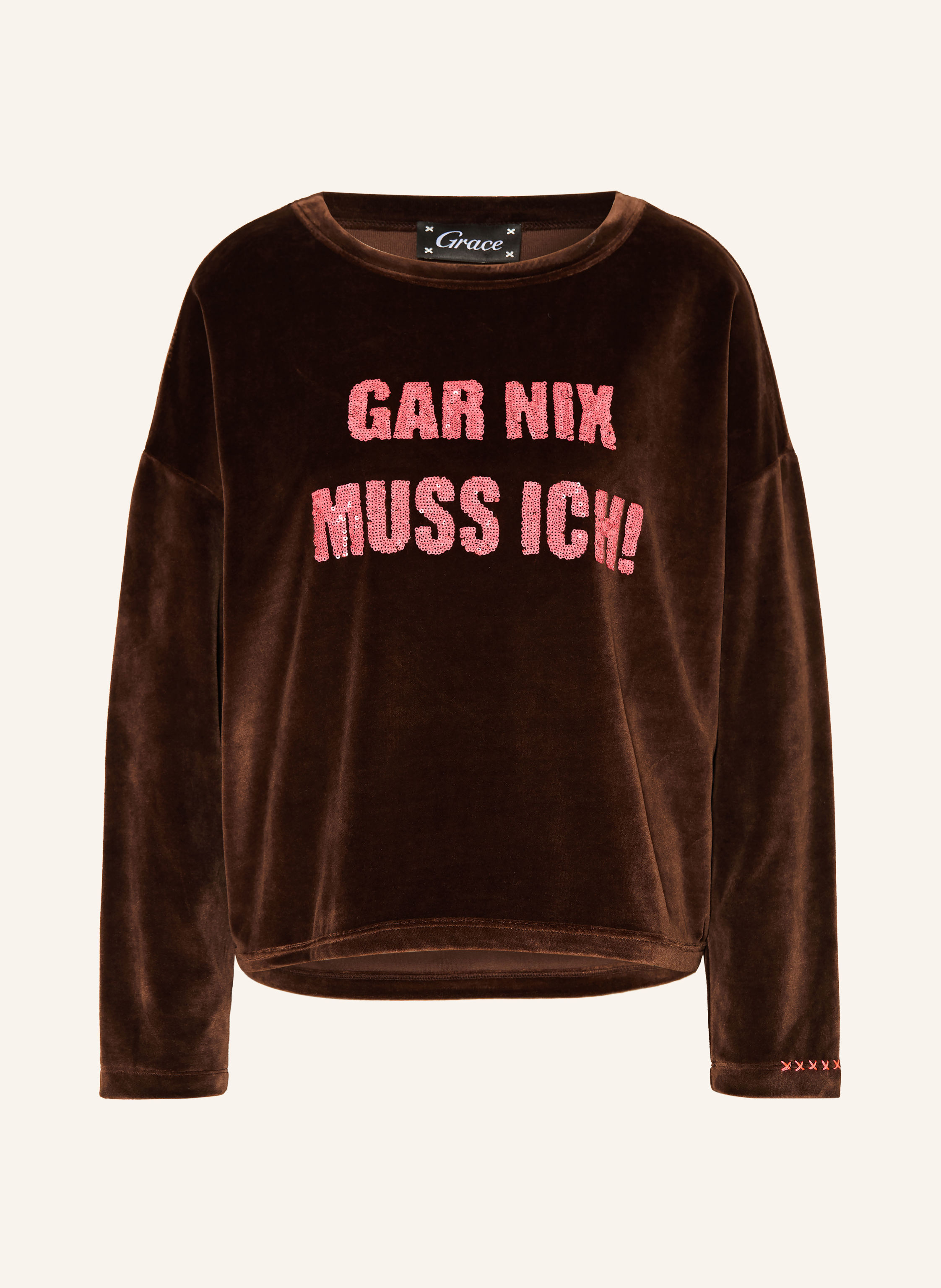 Grace Longsleeve GAR NIX aus Nicki mit Pailletten