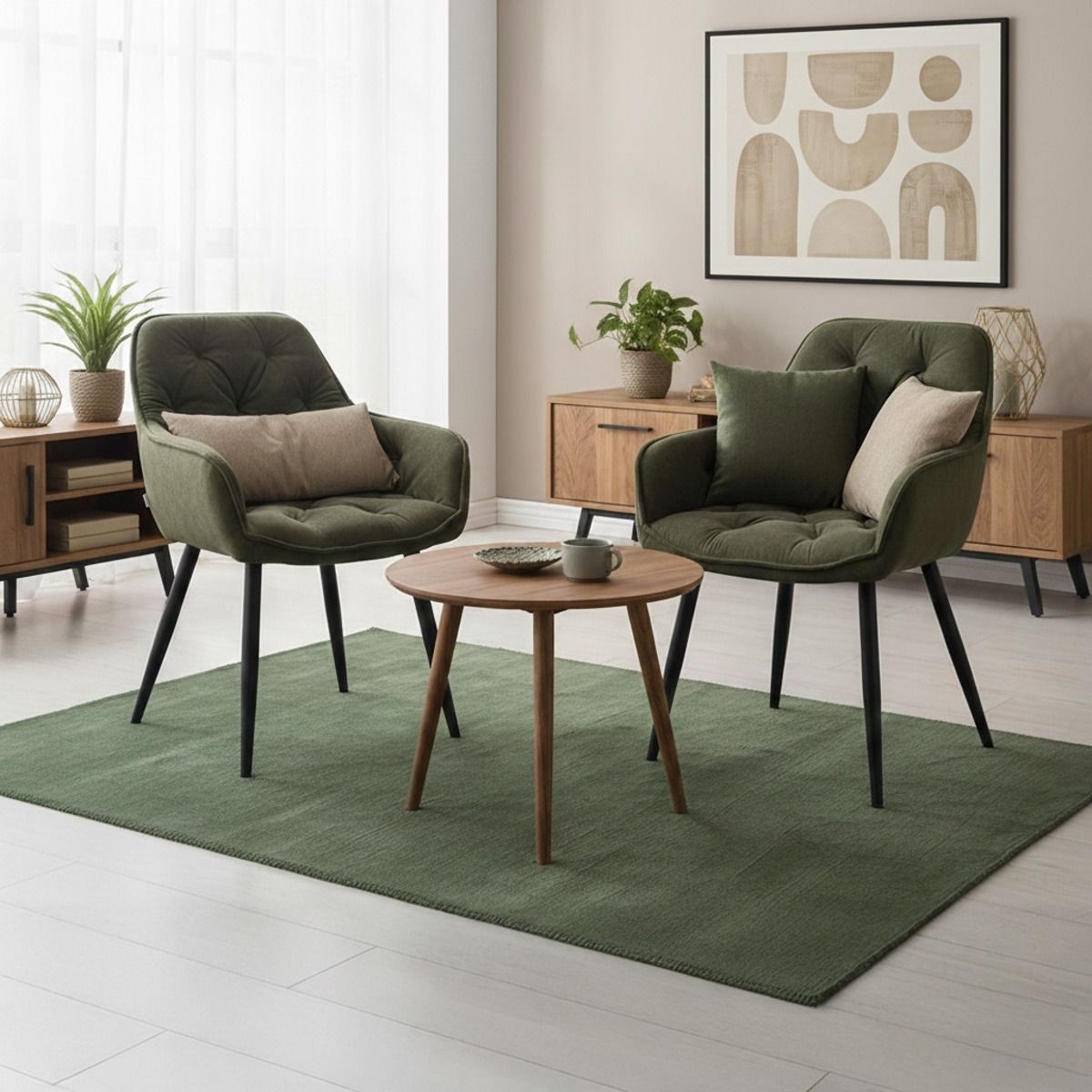 Krzesło FUSSY w tkaninie zielone 57x63x84 cm