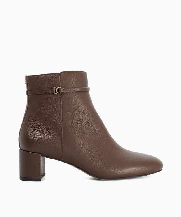Oaken Dark Brown - Leather Heeled Ankle Boots