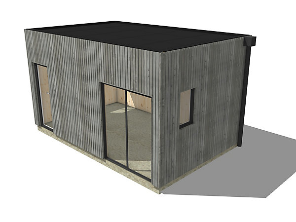 Bureau de jardin 4 saisons en bois 5,5 x 3,5 x 3,2 m / isolation RE2020