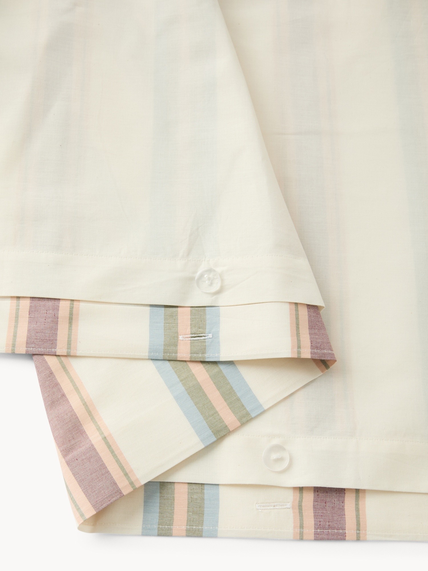 Parure copripiumino in puro cotone tinto filo fantasia a righe - Prezzo di lancio