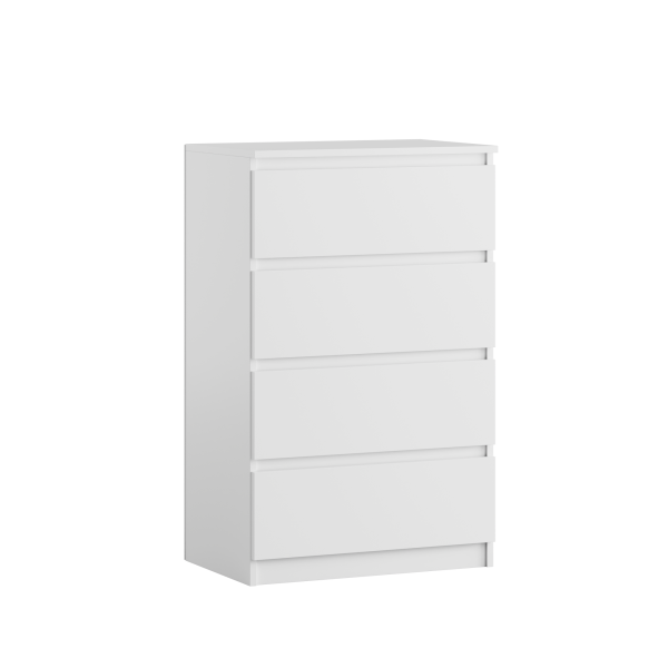 Komoda BASIC 4 szuflady – Biała | 61x97x40 cm