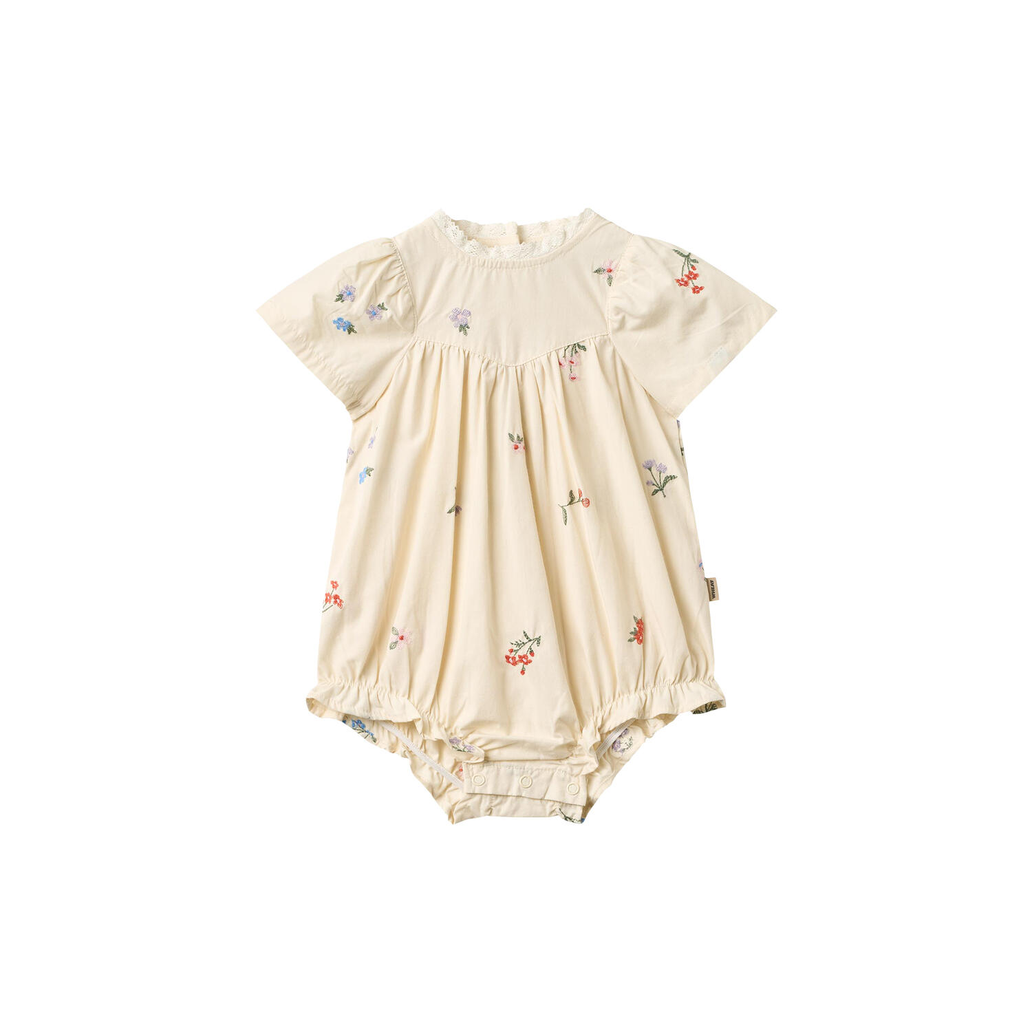 Romper Margit, ivory embroidery flowers