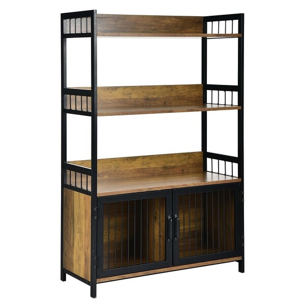 Gymax 3-Tier Baker's Rack Industrial Kitchen Microwave Oven Stand - 31.5'' x 14'' x 49.5''