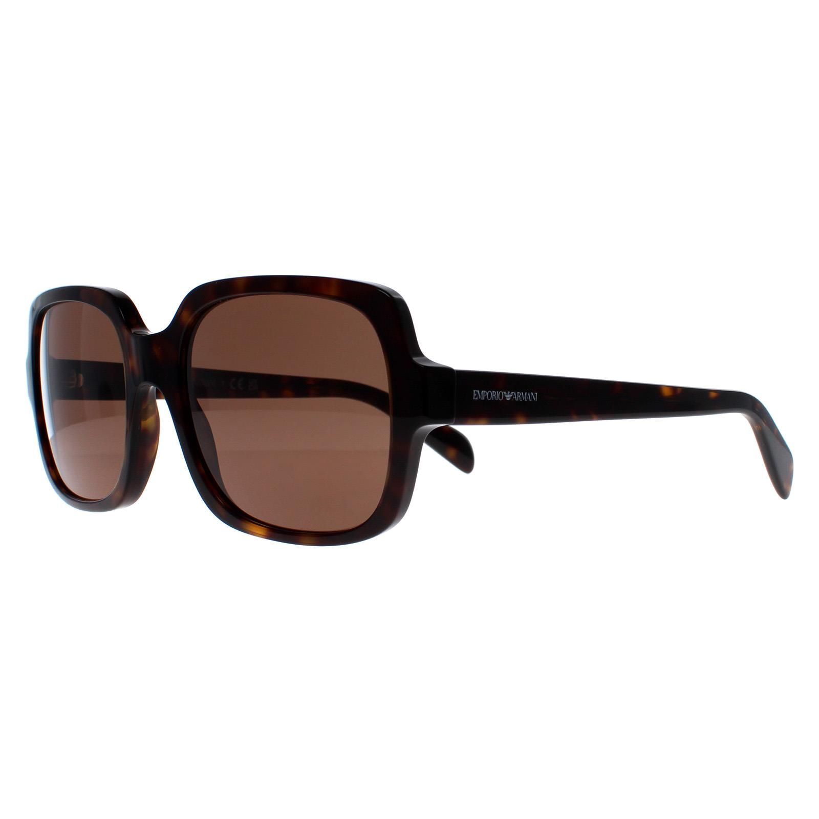 Emporio Armani Square Shiny Havana Dark Brown EA4195