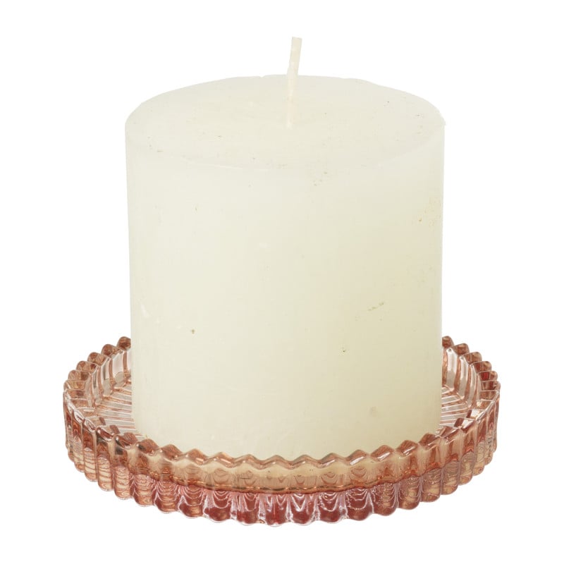 Schaaltje glas - roze - &Oslash;10x1.5 cm