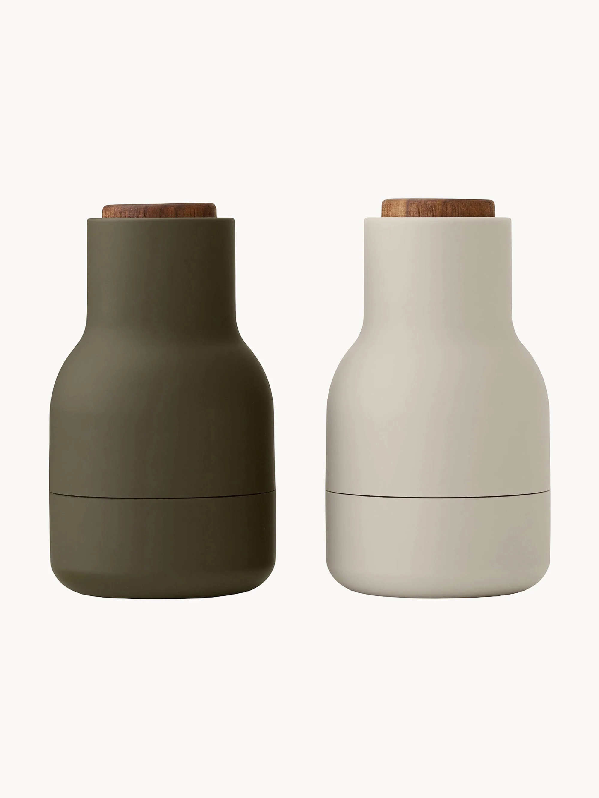 Kleine Salz- und Pfeffermühlen Bottle Grinder mit Walnussholz-Deckeln, 2er-Set