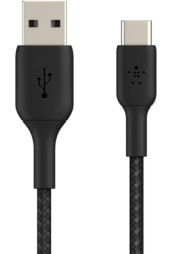 Belkin Braided USB-C to USB-A Cable, Black, 2-ft