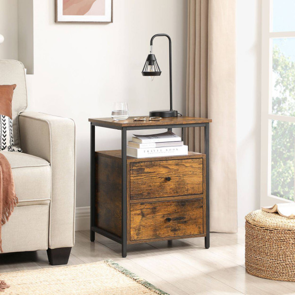 Szafka nocna kwadrat z 2 szufladami Loft 45x60 cm do sypialni