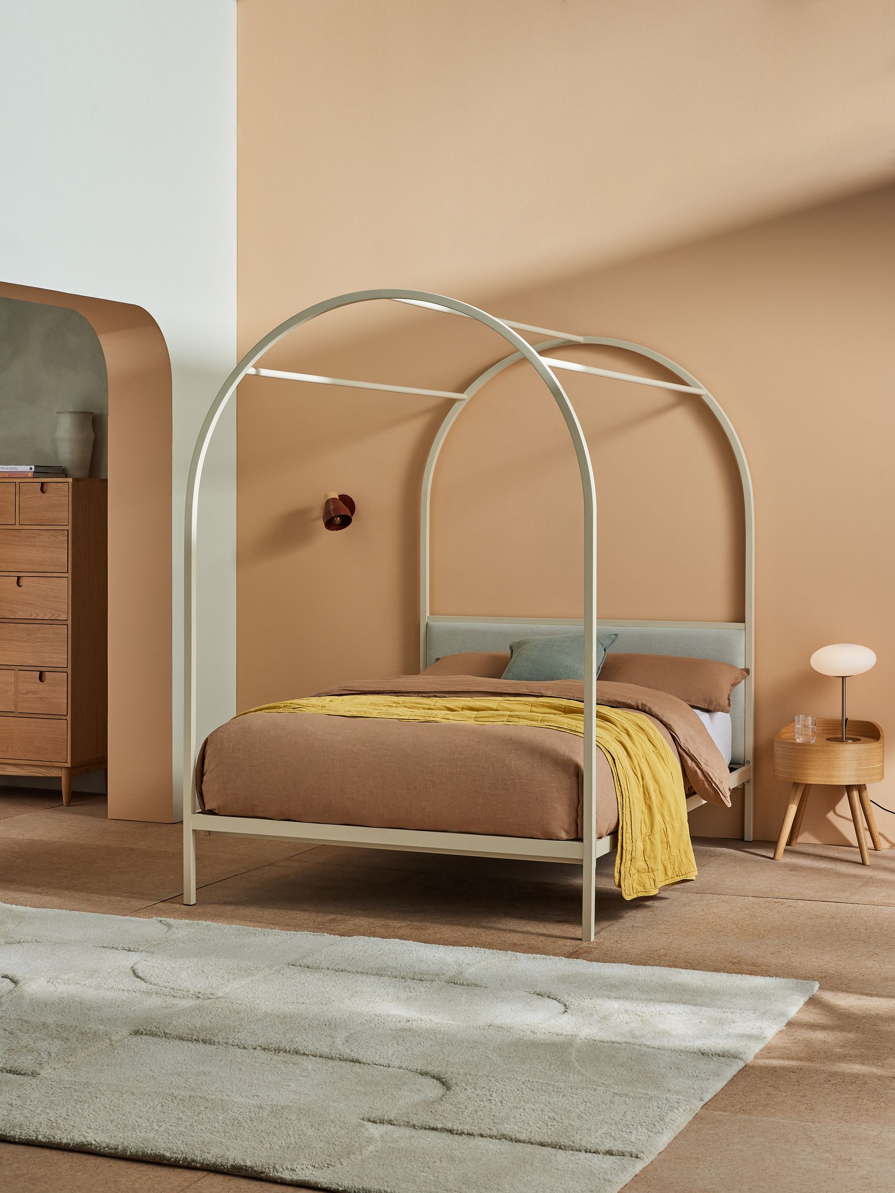 Romy Four Poster Bed in Putty