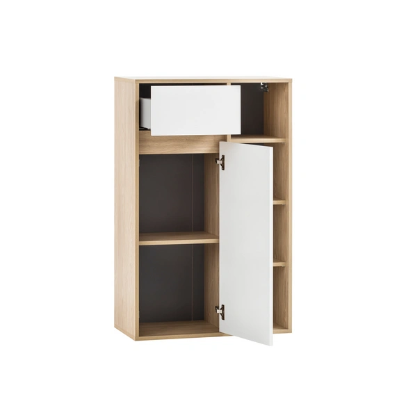Highboard »Mali«, BxH: 67 x 104,9 cm, mattweiß eiche