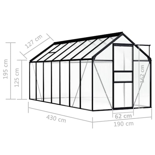 NNEVL Greenhouse Anthracite Aluminium 8.17 m&sup2;