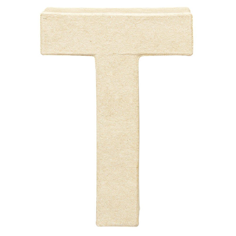 Lettre T à décorer en papier maché