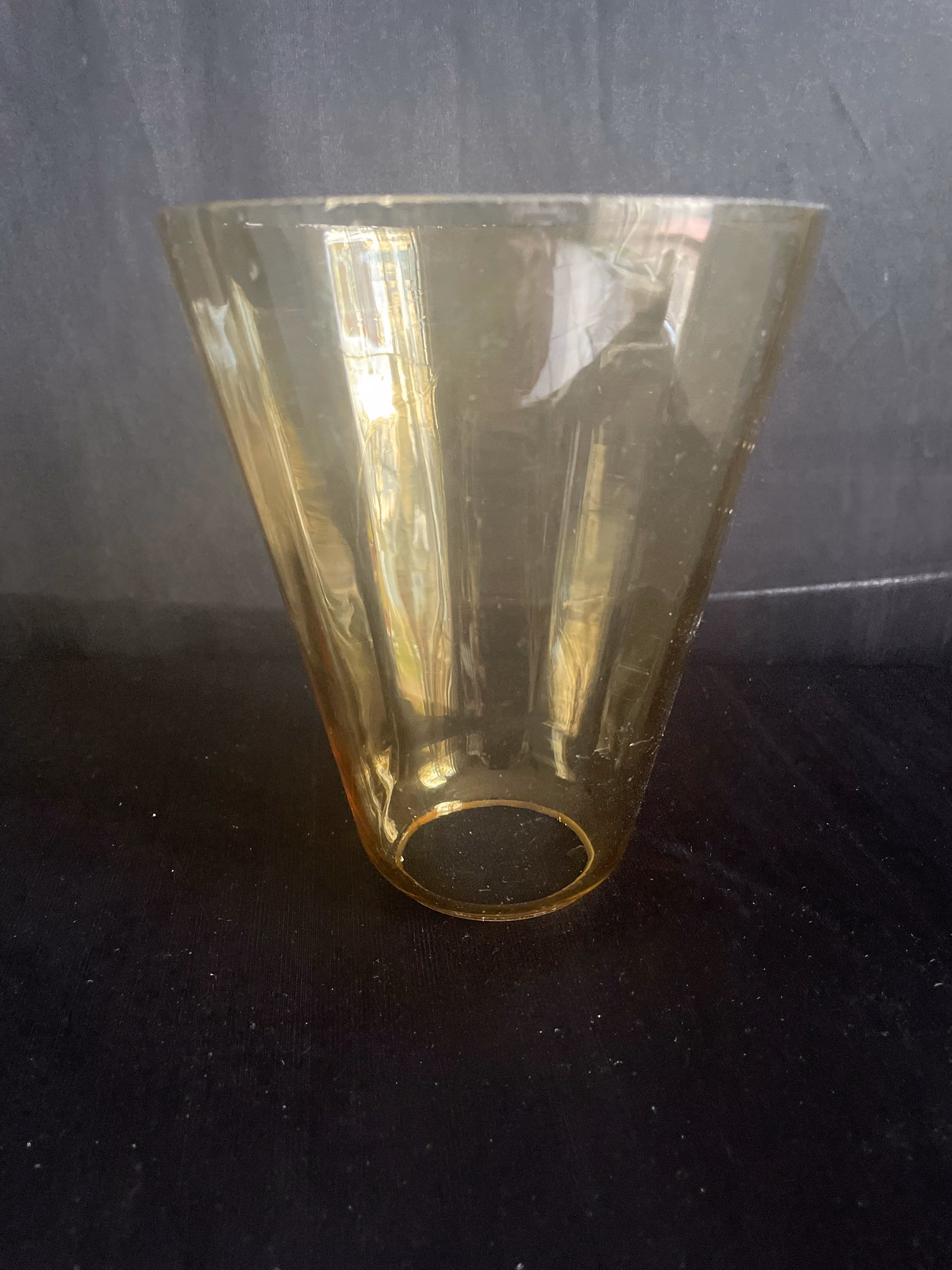 Amber glass shade sconce ,vertical cone ,2” fitter replacement ,Federal