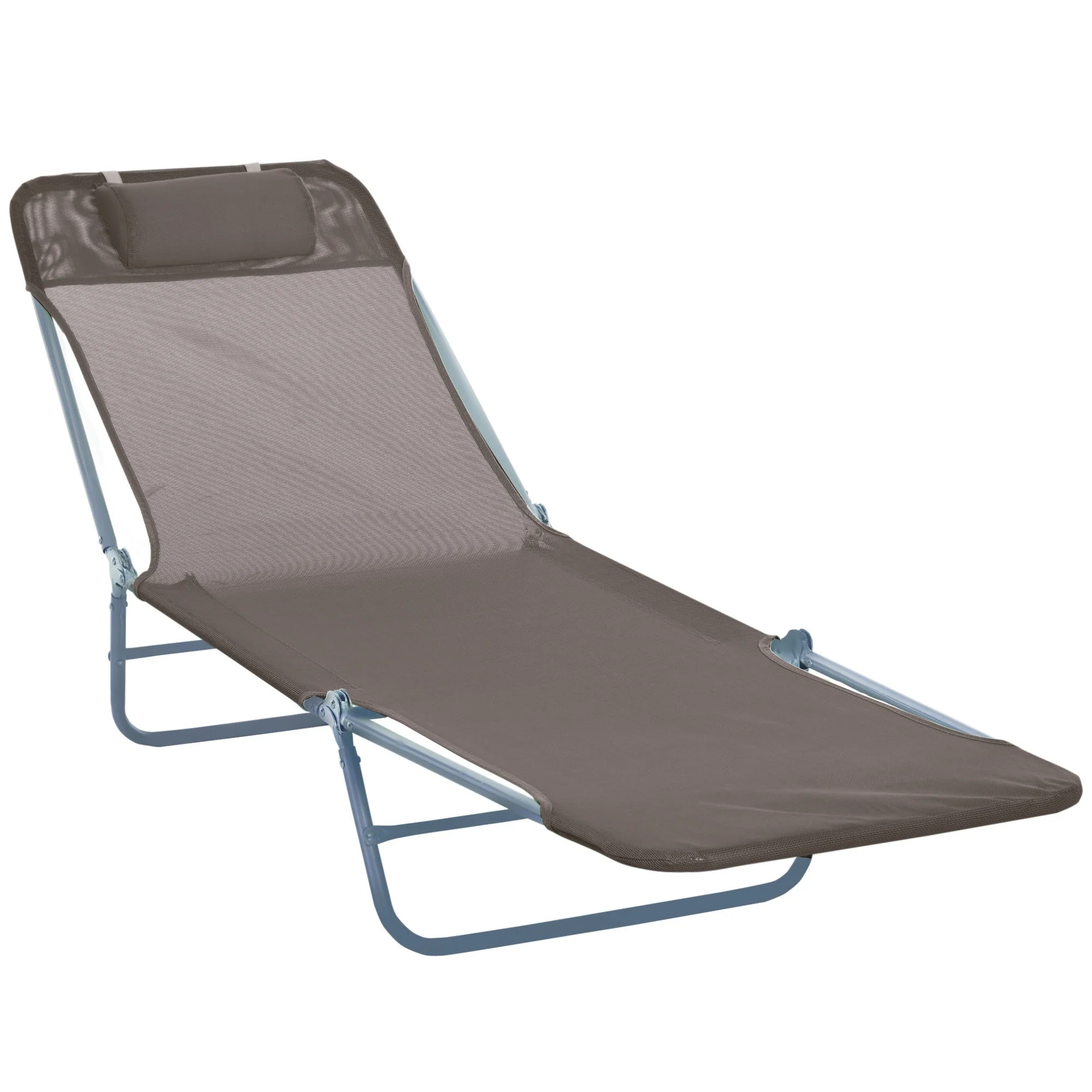 Outsunny Folding Chaise Lounge Chair, Pool Sun Tanning Chair, Outdoor Lounge Chair with 5-Position Reclining Back, Breathable