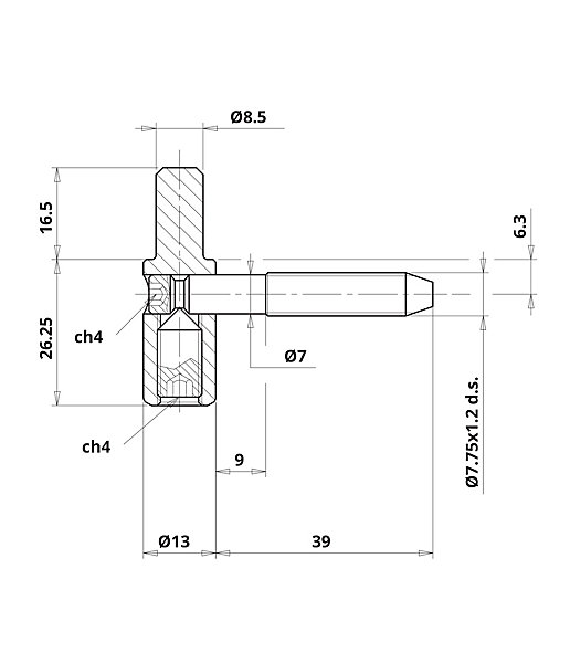 Fiche mâle réglable diamètre 13mm - OTLAV - CG057130H003