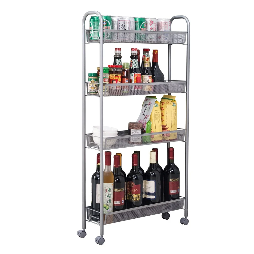 21Four Layers Honeycomb Mesh Style Removable Storage Cart