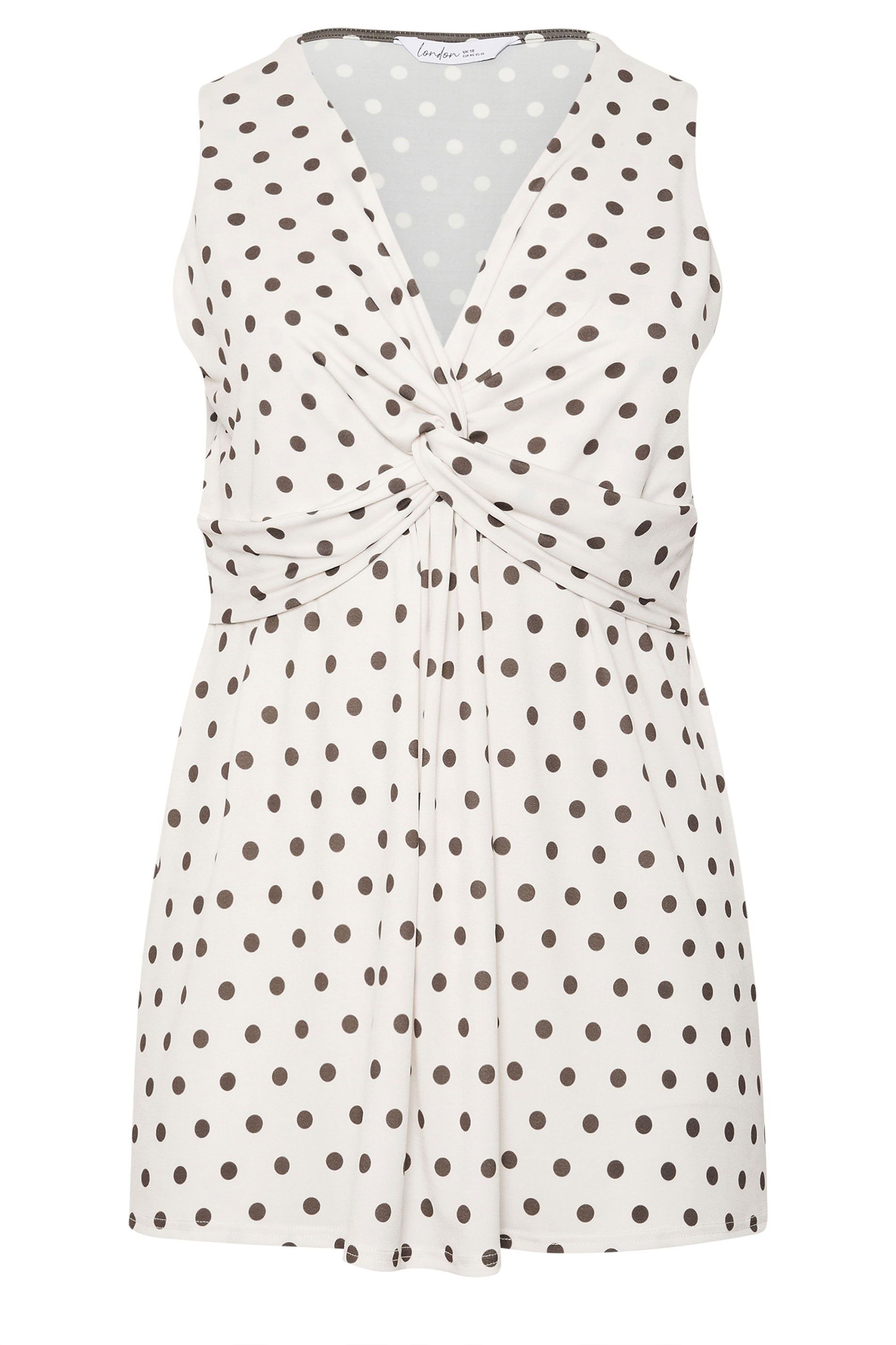 Yours Polka Dot Knot Front Top