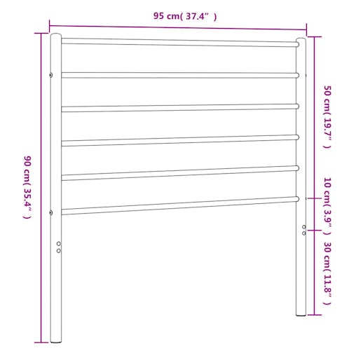 NNEVL Metal Headboard White 90 cm
