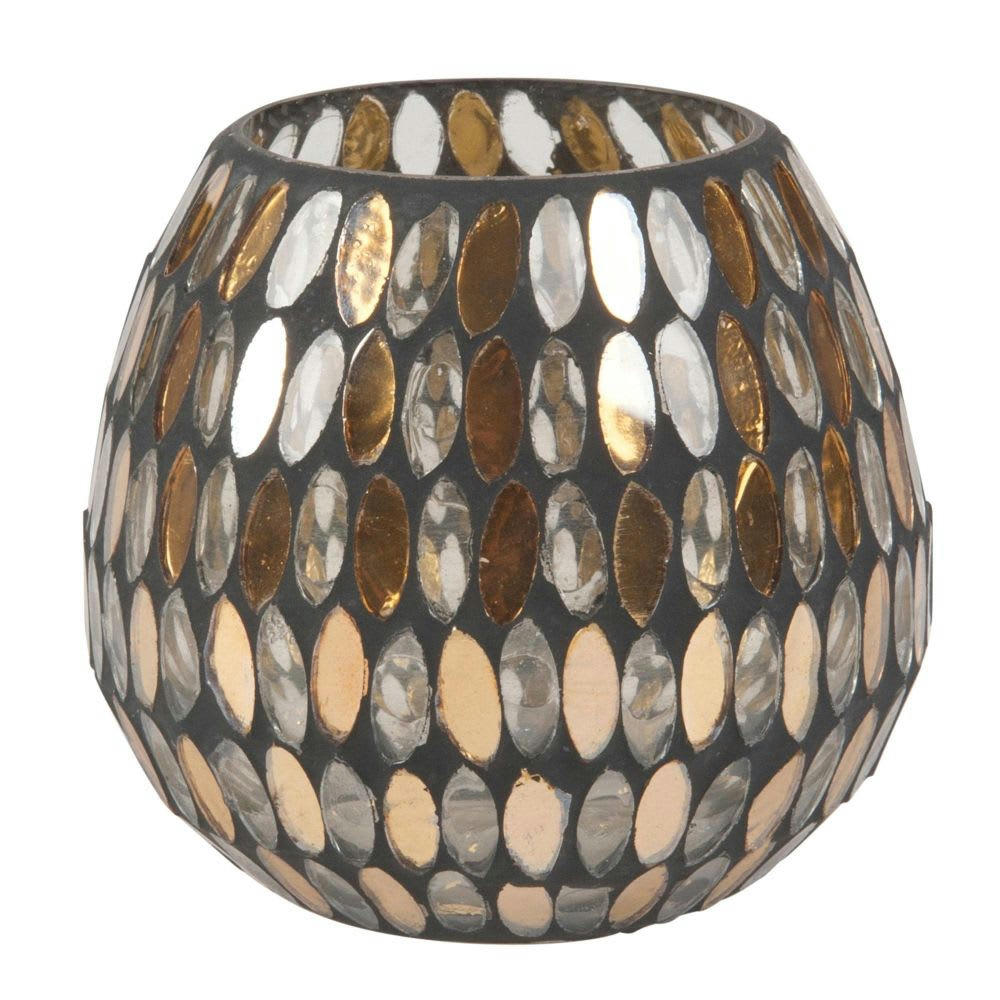 - Lumignon mosaïque en verre ambré