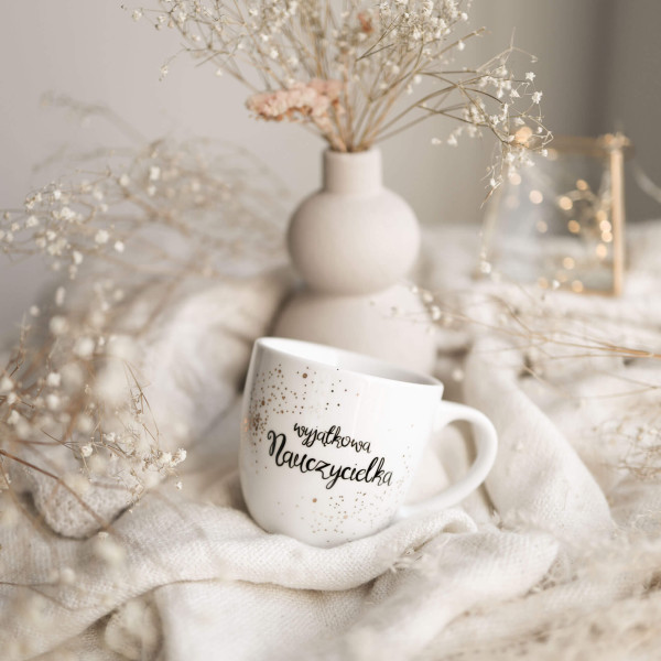 Biały kubek porcelanowy 300 ml - Wyjątkowa nauczycielka